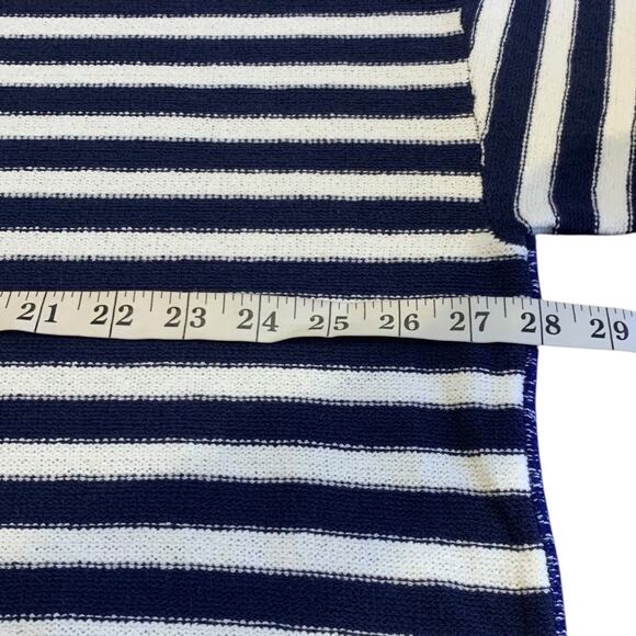 Chico's Sweater Size 4 (2X) Pullover Midnight Stripe Boat Neck 3/4 Sleeve NWT - Picture 7 of 8